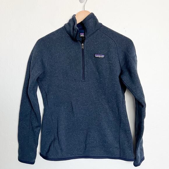 Patagonia Better Sweater Womens Sz Medium Quarter Zip Blue Outdoors Knit - Picture 1 of 10